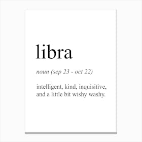 Libra Star Sign Definition Meaning Canvas Print