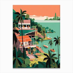 Phuket, Thailand, Graphic Illustration 2 Canvas Print