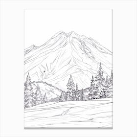 Mount Shasta Usa Color Line Drawing (3) Canvas Print