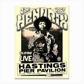 Poster Jimi Hendrix Hastings Pier Pavilion 22 1967 Canvas Print