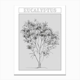 Eucalyptus Tree Minimalistic Drawing 2 Poster Canvas Print