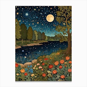 William Morris Night In The Woods 7 Canvas Print