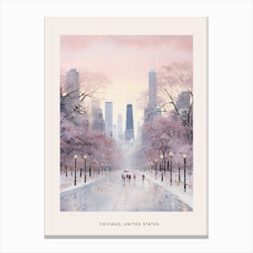 Dreamy Winter Painting Poster Chicago Usa 4 Canvas Print