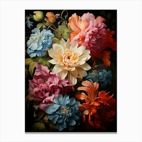 Peonies In A Vase Canvas Print