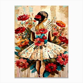 Ballerina With Flowers 2 Canvas Print