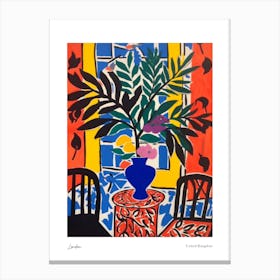 London United Kingdom Matisse Style 4 Watercolour Travel Poster Canvas Print