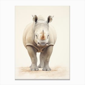 Simple Illustration Of A Rhino 9 Canvas Print