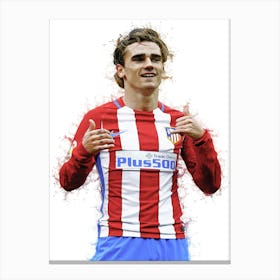 Antoine Griezmann Watercolor Canvas Print