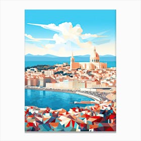 Marseille, France, Geometric Illustration 3 Canvas Print