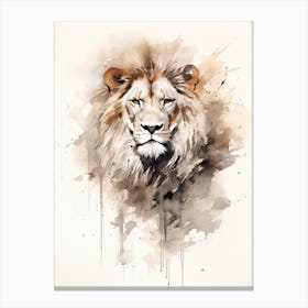 Lion Art Painting Wash Paint Style 3 Canvas Print