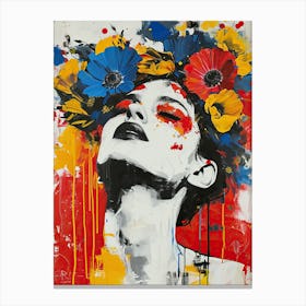 Flower Girl, Pop Art 2 Canvas Print