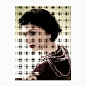 Coco Chanel In Style Dots Canvas Print