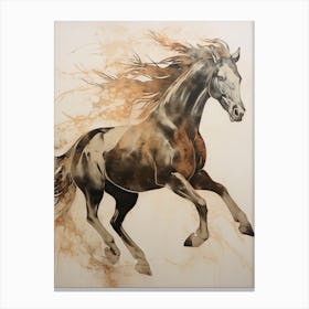 A Horse Painting In The Style Of Stenciling 3 Canvas Print