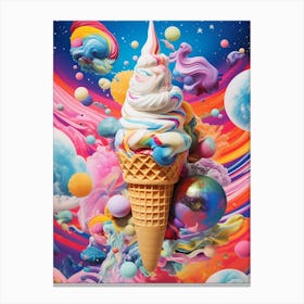 Ice Cream Pop Art Inspired Space Background 3 Canvas Print