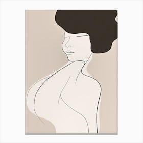Woman Silhouette Line Art Abstract 6 Canvas Print