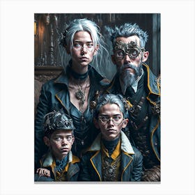 Steampunk Family Portrait Canvas Print