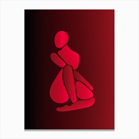 Red Silhouette Of A Woman Canvas Print