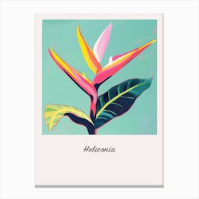 Heliconia 2 Square Flower Illustration Poster Canvas Print