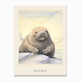 Beatrix Potter Inspired  Animal Watercolour Walrus 2 Canvas Print