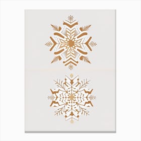 Delicate, Snowflakes, Retro Minimal 1 Canvas Print