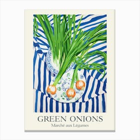Marche Aux Legumes Green Onions Summer Illustration 7 Canvas Print