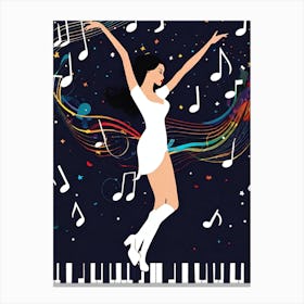 Girl Playing The Piano Canvas Print