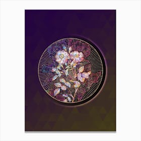 Abstract Sweetbriar Rose Mosaic Botanical Illustration Canvas Print
