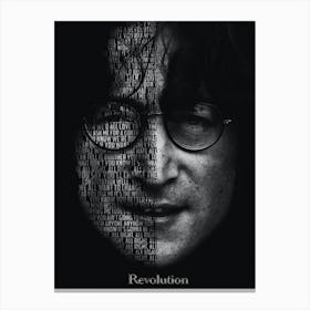 Revolution The Beatles John Lennon Text Art Canvas Print