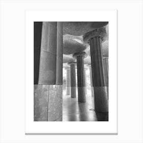 Barcelona Parc Guell Black And White Photograph Canvas Print