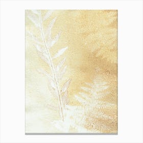 Minimal Ocher Leaves Canvas Print