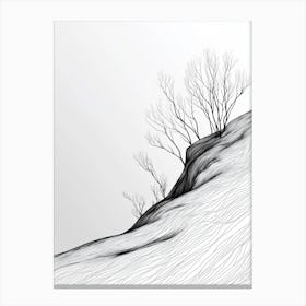 Bare Tree On A Snowy Hill Canvas Print