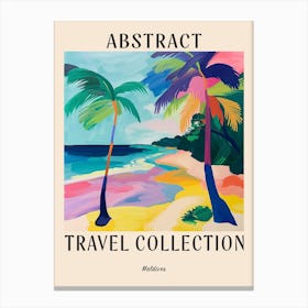 Abstract Travel Collection Poster Maldives 4 Canvas Print