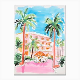 The Palms Hotel & Spa   Miami Beach, Florida   Resort Storybook Illustration 2 Canvas Print