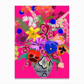 Vase Of Dancing Flowers Canvas Print