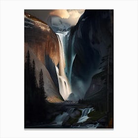 Takakkaw Falls, Canada Realistic Photograph (3) Canvas Print
