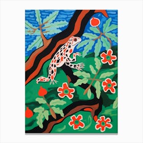 Maximalist Animal Painting Red Eyed Tree Frog 2 Canvas Print