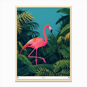 Greater Flamingo Italy Tropical Illustration 7 Poster Canvas Print