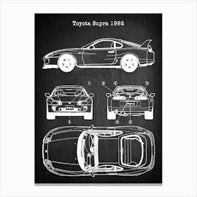 Supra Print 1992 Suptra Car Decor Car Art Car Poster Supra Sports Car Wall Art Vehicle Car Blueprint Vc9921 Canvas Print