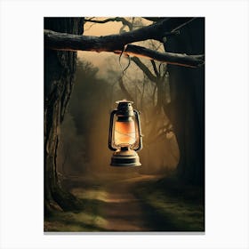 Lantern In The Forest Canvas Print