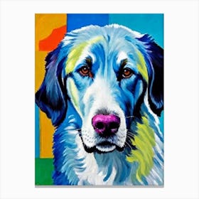 Flat Coated Retriever 3 Fauvist Style dog Canvas Print