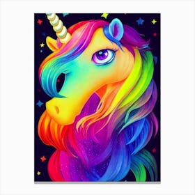 Neon Unicorn Canvas Print