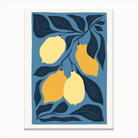 Lemons On A Branch Kitchen Matisse Style Canvas Print