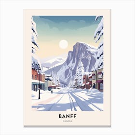 Vintage Winter Travel Poster Banff Canada 3 Canvas Print