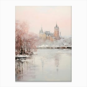 Dreamy Winter Painting Cologne Germany 1 Canvas Print