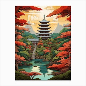 Kumano Kodo Japan 2 Vintage Travel Illustration Canvas Print