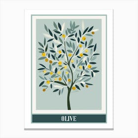Olive Tree Flat Illustration 3 Poster Canvas Print