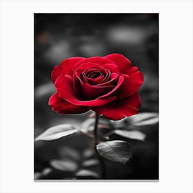 Black And White Rose Canvas Print