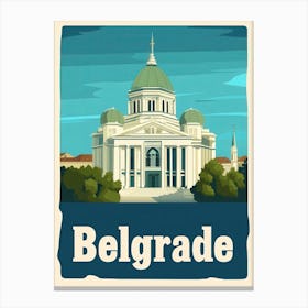 Aihrgdesign A 1970s Inspired Travel Poster For Belgrade 1 Canvas Print