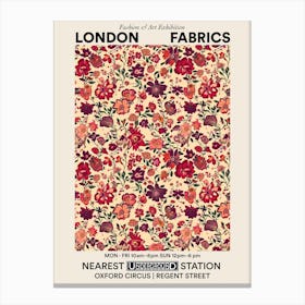 Poster Orchid Orbit London Fabrics Floral Pattern 4 Canvas Print