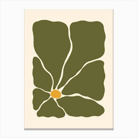 Abstract Flower 03 - Dark Green Canvas Print
